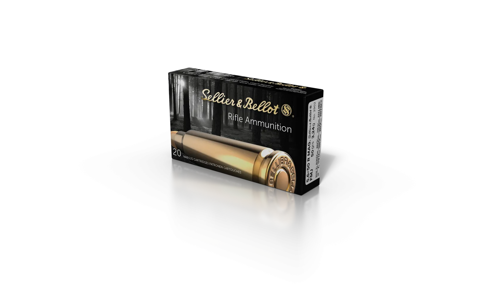 S&B 5,6x50R Mag. FMJ 3,3g / 50gr (20ks)