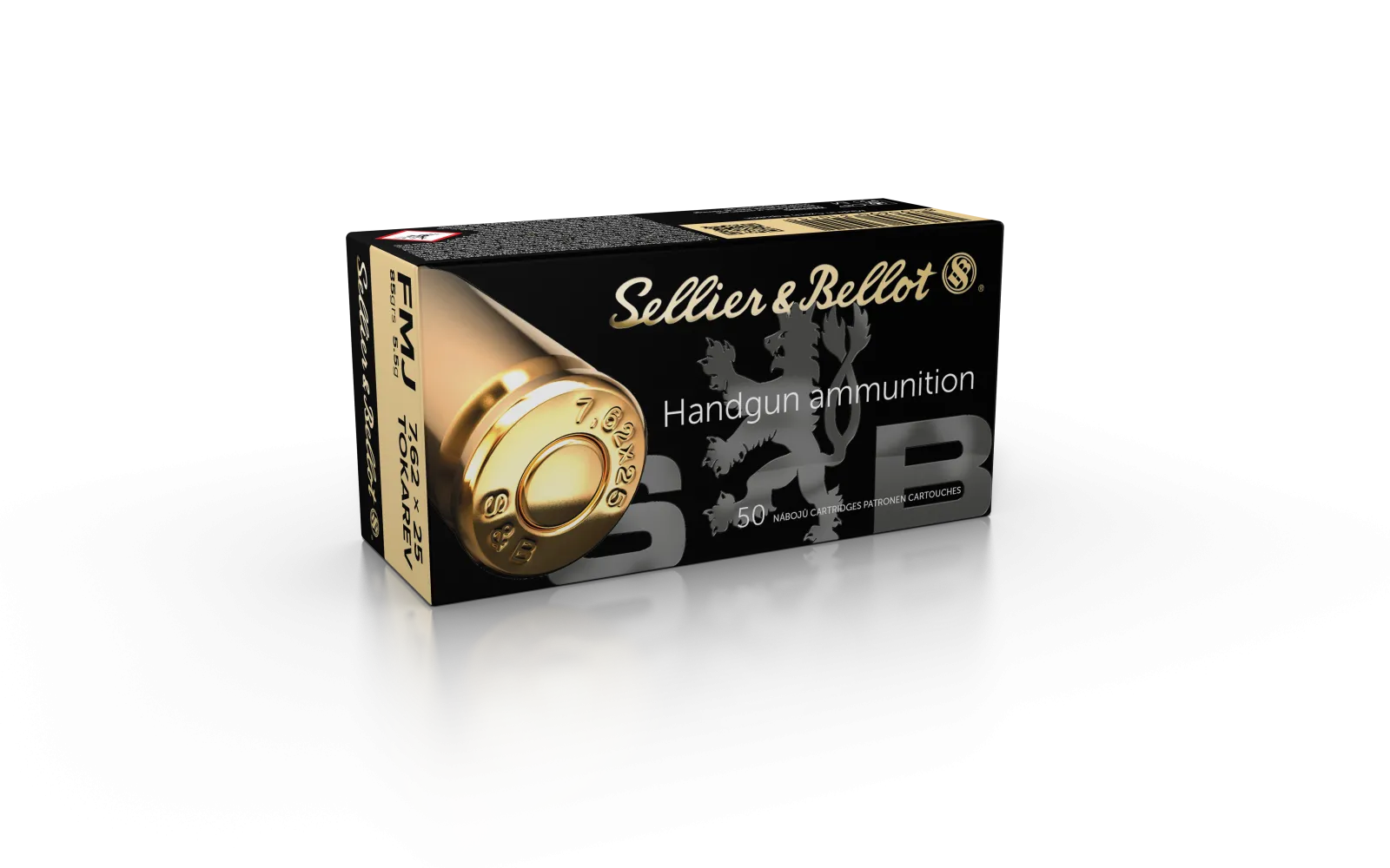 S&B 7,62x25 FMJ 5,5g / 85gr (50ks)